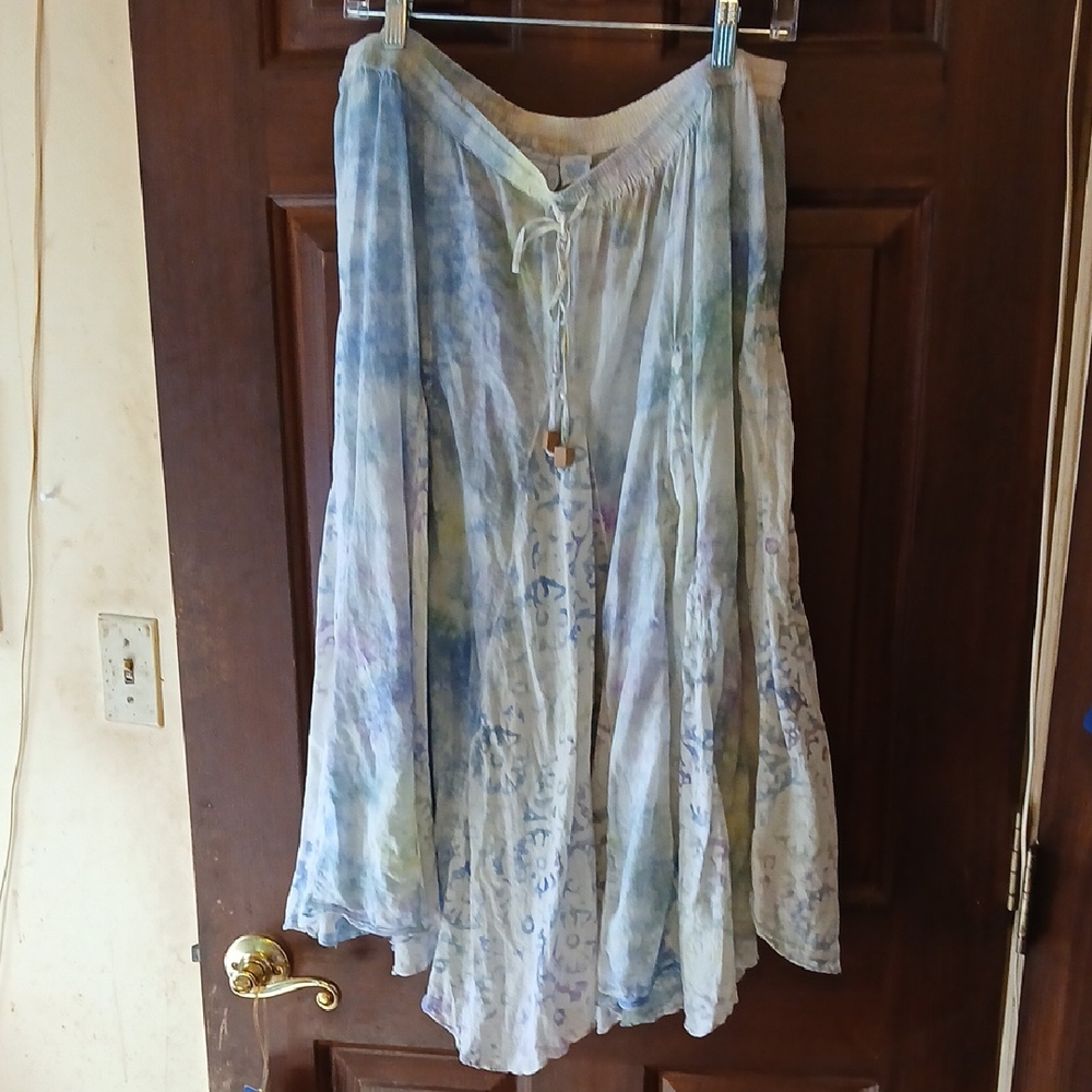 Blue Sky Multicolor Tie-Dye Skirt